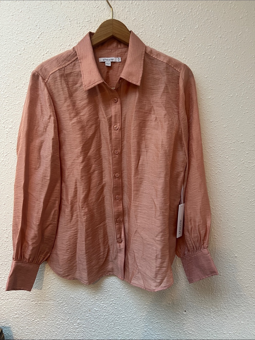 Chico's Button-Down Shirt in Dusty Rose
